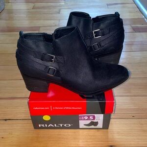 Rialto Black Suede Booties